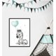 thumbnail image 3 of piezas Póster decorativo para habitación infantil - Cuadros infantiles de color verde menta y gris para niños y niñas - Póster Globo de animales de la selva Safari, 3 of 3