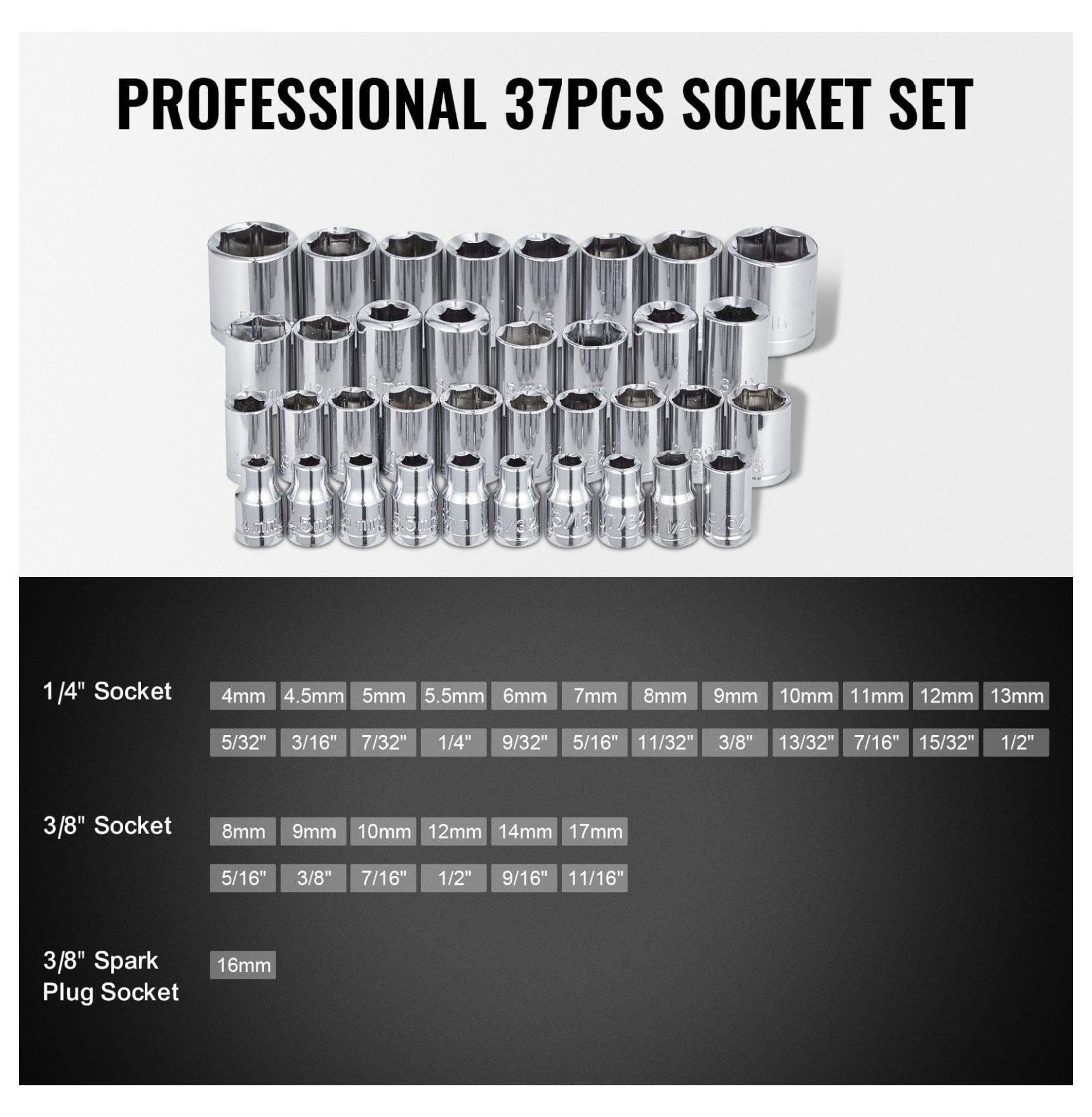 221-Piece Mechanics Tool Set - 1/4" & 3/8" Drive Socket Set SAE Metric - Ratchet, Sockets, Screwdrivers & Pliers - Automotive Repair Toolkit
