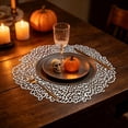 thumbnail image 4 of SLYNSHome Halloween Table Decor Round Lace Placemats,Silver PVC Hollow Out Heat Resistant Non-Slip Table Mats, Waterproof Oil Proof Washable Dining Party Supplies, 4 of 6