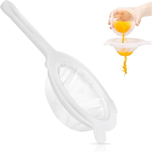Kitchen Ultra-Fine Nylon Mesh Strainer Food Yogurt Plastic Mesh Colander Handle