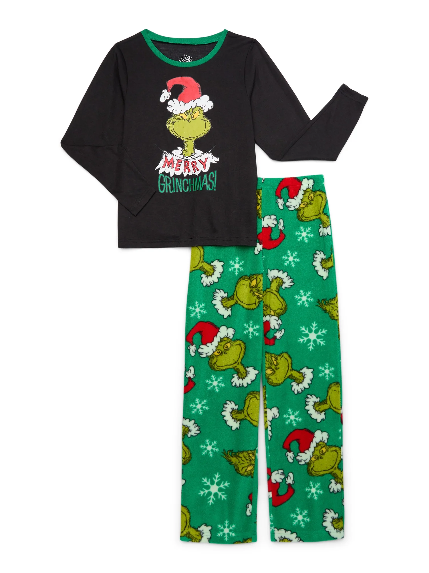 Dr. Seuss Kids Merry Grinchmas Matching Family Pajama Set, 2-Piece, Sizes 4-16 & Plus