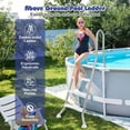 thumbnail image 5 of Yardi Yarda 75.6" Swimming Pool 4-Step Ladder for Up to 55" Pool Wall Height, Ground Pool Ladder with A-Frame for Outdoor as Yard, Silver, 5 of 11