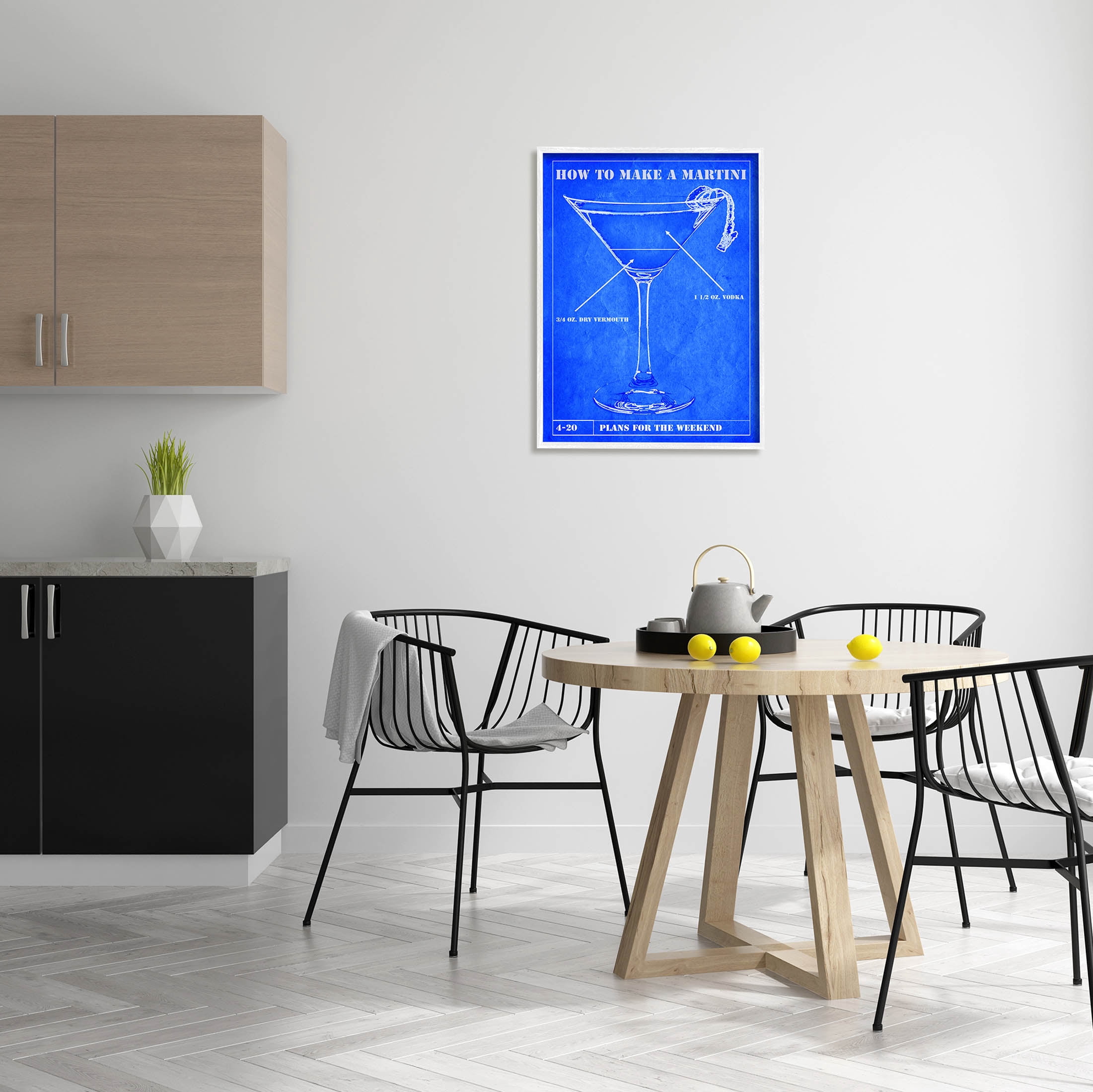 Stupell Industries How To Make Martini Diagram Graphic Art White Framed Art Print Wall Art, Design by Marcus Jules
