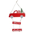 thumbnail image 2 of Car Shape  Tree Ornament Letters Pattern Wood Christmas Best Wishes Hanging Pendant Home Decor, 2 of 9