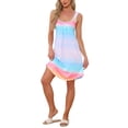 thumbnail image 2 of INSPIRE CHIC Womens Nightgown Sleeveless Sleepwear Printed Scoopneck Nightshirts Tank Wide Strap Sleep Dress with Pockets S Tie-Dye Pink, 2 of 6