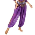 thumbnail image 3 of inhzoy Women's Belly Dance Pants Halloween Carnival Costume Indian Dance Harem Pants Baggy Arabic Purple One Size, 3 of 7