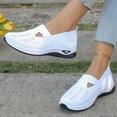 thumbnail image 6 of Domzle Women's Woven Orthopedic Walking Shoes with Soft Arch Support Mesh Comfort Non-Slip on Walking Sneakers White, 6 of 7