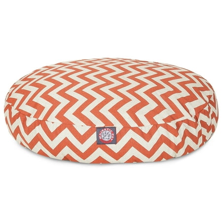 UPC: 0788995508229 | Majestic Pet | Chevron Round Pet Bed For Dogs  Removable Cover  Burnt Orange  Medium