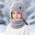 thumbnail image 2 of Enyan Kids Winter Hat Unisex Boys Girls Warm Thick Fleece Lined Knit Beanie with Earflaps, 2 of 4