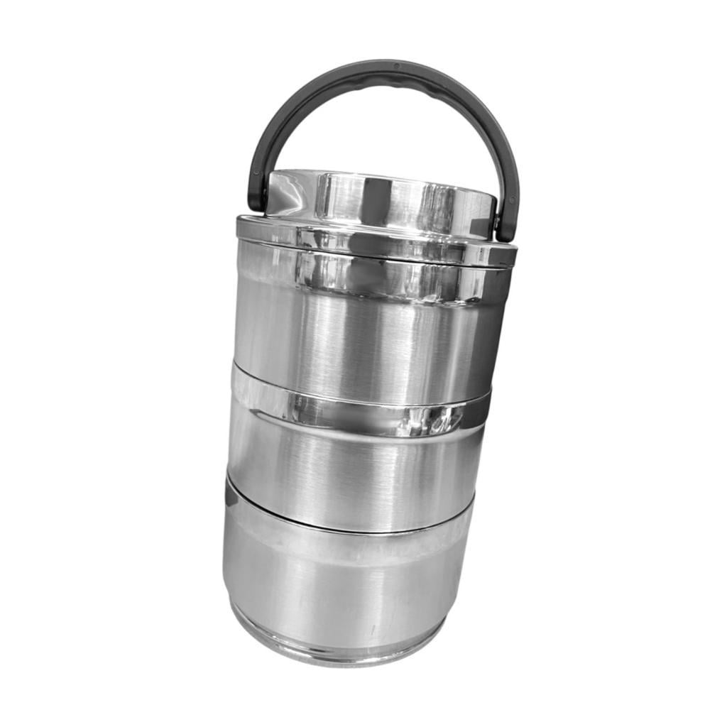 Fiocias Bento Box Adults Lunch Box Lightweight Reusable Stainless Steel Insulation Lunch 3 Layer
