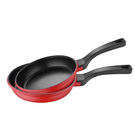 

UPPERI 10” & 12” Cast Aluminum Non Stick Fry Pans Set 2 Pieces 10 Inches 12 Inches Dark Gray