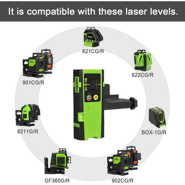 Détecteur laser Huepar pour récepteur laser numérique de niveau laser  utilisé avec les lasers à ligne pulsée LR-6RG 
