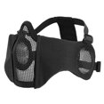 thumbnail image 2 of Protector Facial Máscara de malla de alambre de acero de media cara con protección para los oídos para Airsoft (negro), 2 of 8