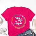 thumbnail image 5 of Delayuji 100 Days of School Shirt Women Teacher Tshirts Happy 100Th Days Shirt Celebration Appreciation Pink Xxxl Polyester,Spandex Short Sleeve Shirts for Women, 5 of 5