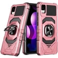 thumbnail image 2 of Compatible for TCL A3 Case / TCL A30 Case / TCL ION Z Case w/Tempered Glass Screen Protector [Military Grade] Ring Car Mount Kickstand Shockproof Hard Phone Case - Rose Gold, 2 of 7
