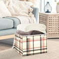 thumbnail image 3 of Yayeee Collapsible Cube Storage Bin with Lid Fabric Closet Decorative Basket with Handles, Black Tartan, 3 of 7