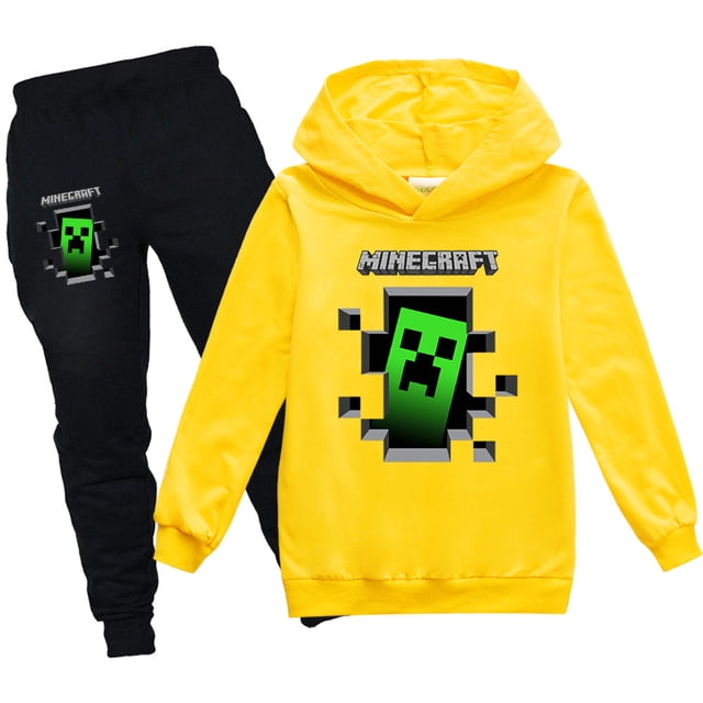 Minecraft sudadera infantil confeccionada con capucha + pantalón conjunto de 2 piezas PH2088A