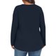 thumbnail image 4 of Top Henley,Blusa informal de manga larga para mujer, talla grande, cuello redondo, tejido de poliéster, ideal para el hogar, sopatenor, 4 of 8