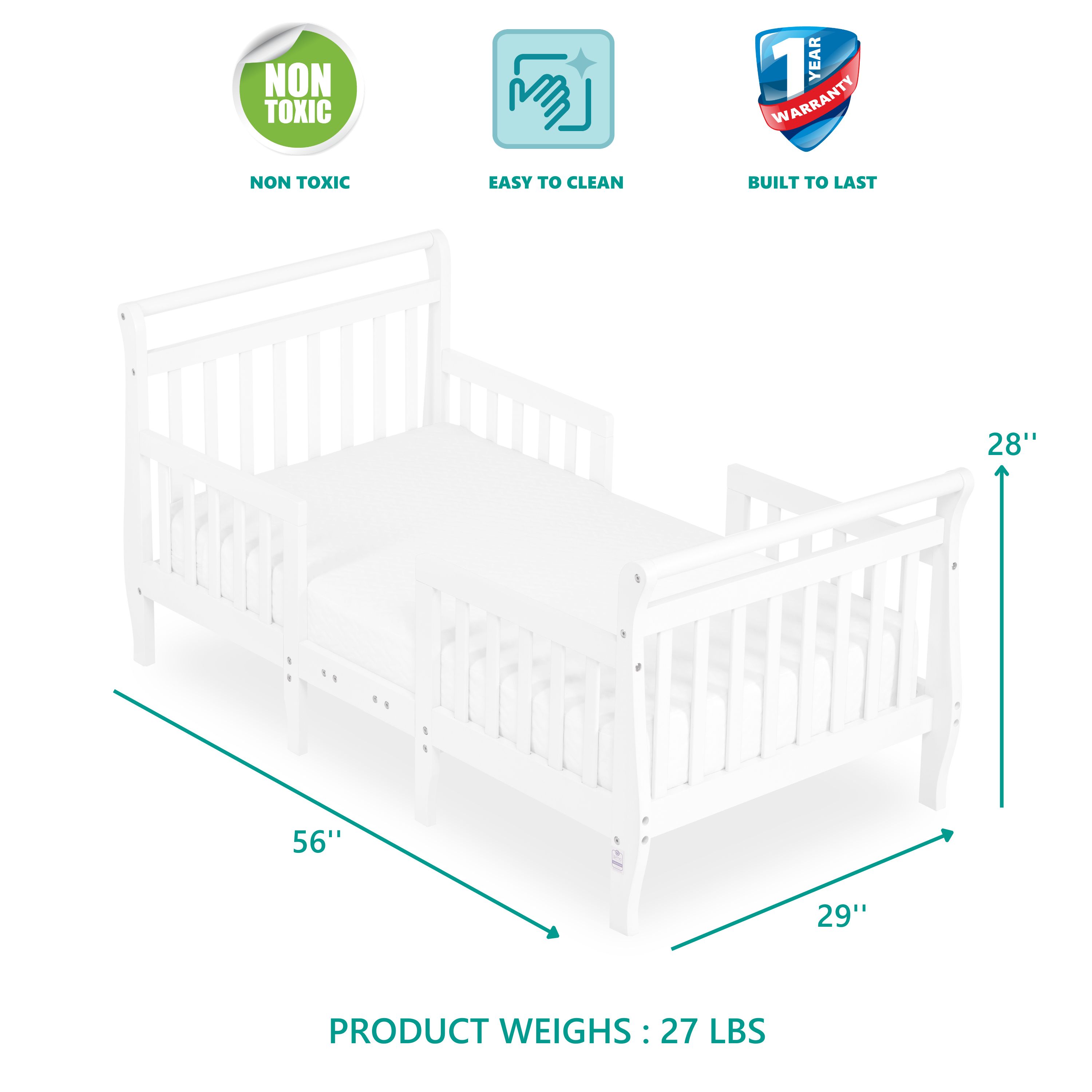 Dream On Me Emma 3-in-1 Convertible Toddler Bed, White, Model #649-W - image 3 of 12