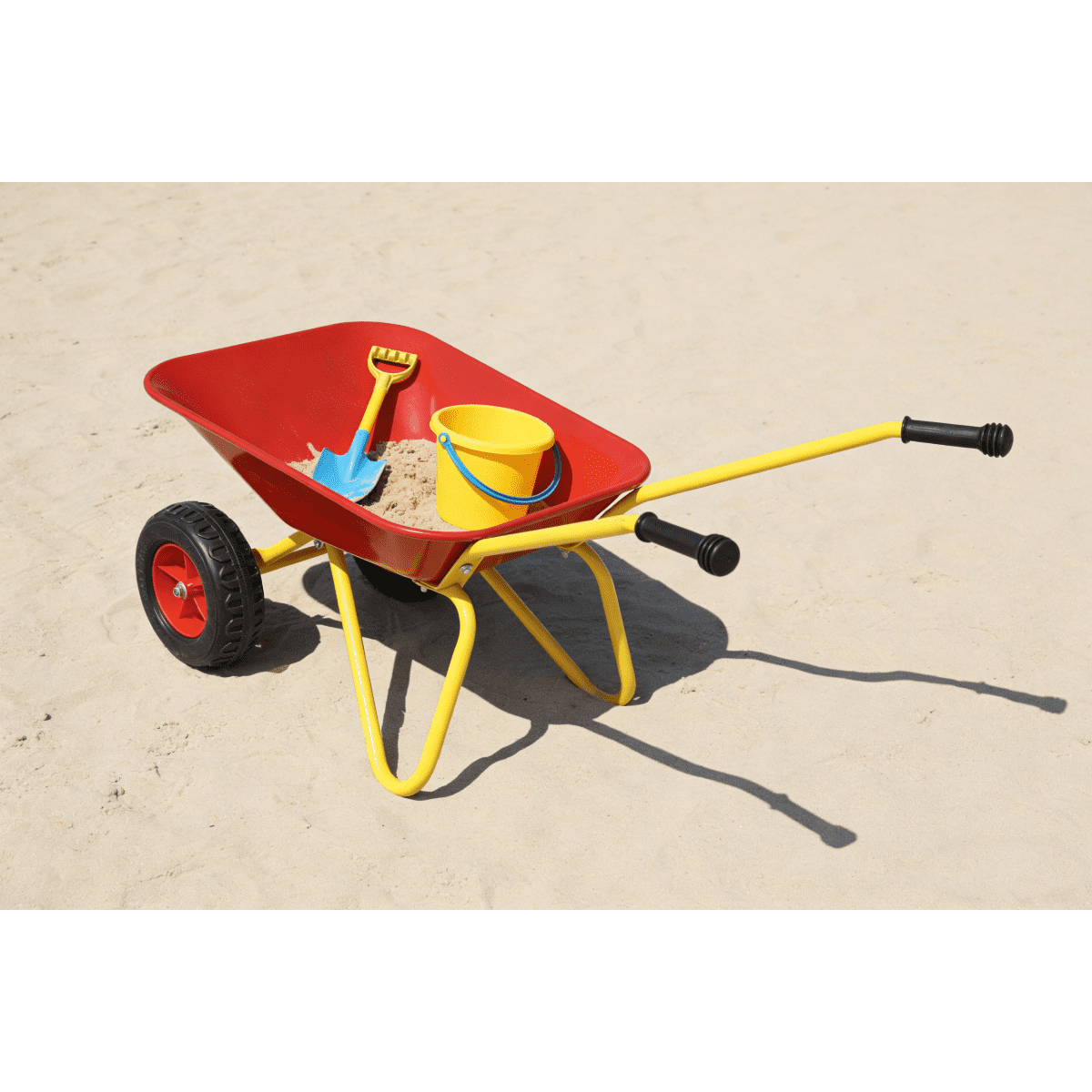 Children's metal trolley, Load-bearing capacity: 33LBS,children's heavy vehicle, metal structure two-wheeled trolley, steel pallet, can be used in gardens, loading leaves, soil, sand, etc. (red)
