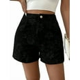 thumbnail image 2 of Women'S Floral Jacquard Shorts High Waisted Boho Summer Shorts with Pocket Black M, 2 of 8