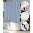thumbnail image 5 of Split Shower Curtain for Transfer Bench, Pure Light Blue Fabric Shower Curtains for Bathroom, Simple Solid Color Tub Sliding Transfer Bench Waterproof Bath Curtains 72"x72", 5 of 9