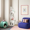 thumbnail image 5 of Yowos Corner Shelf, 5 Tier Modern Bookshelf White Bookcase Wavy Small Storage Wall Rack Stylish Accent for Small Space, Plant Stand, 5 of 9