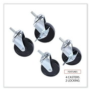 Alera Optional Casters For Wire Shelving, 125 lbs/Caster, Black, 4/Set -ALESW790004