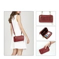 thumbnail image 3 of Wallet Case Compatible with iPhone 12/12 Pro, [2 in 1] [Magnetic Detachable] Zipper Wallet Folio Case [Crossbody & Wrist Strap] Slim Shock Back Cover with Credit Card Purse (6.1Inch) - Red, 3 of 11