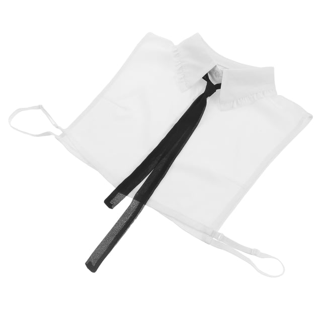 WASHWEPE Collar Falso Para Mujer Con Borde Fruncido Y Negro Para Blusas Y Casuales