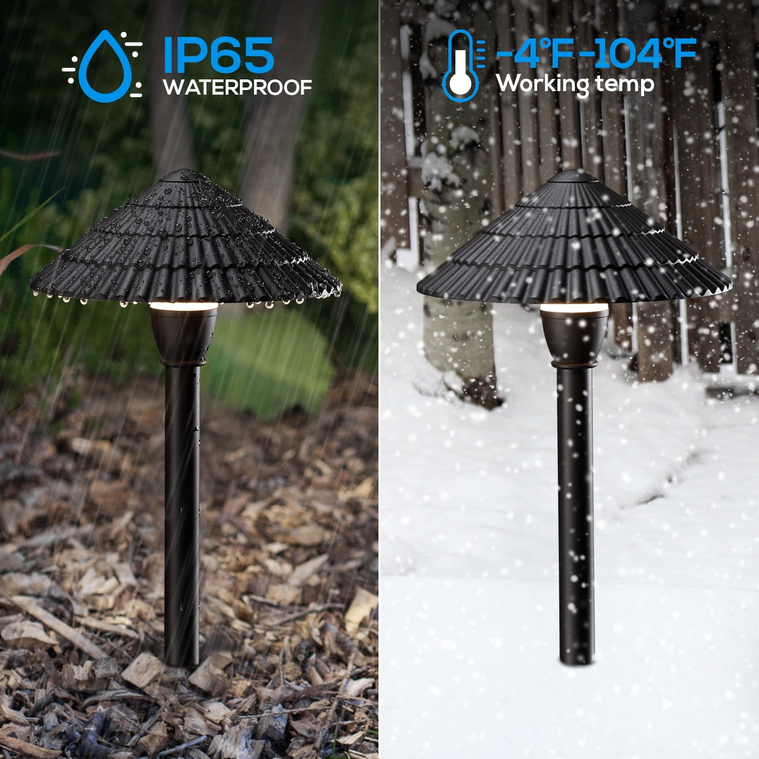 16 Pack 3W LED Outdoor Landscape Light, 12-24V Low Voltage, Waterproof Aluminum Housing, for Outdoor Pathways & Gardens, 4000K Cool White