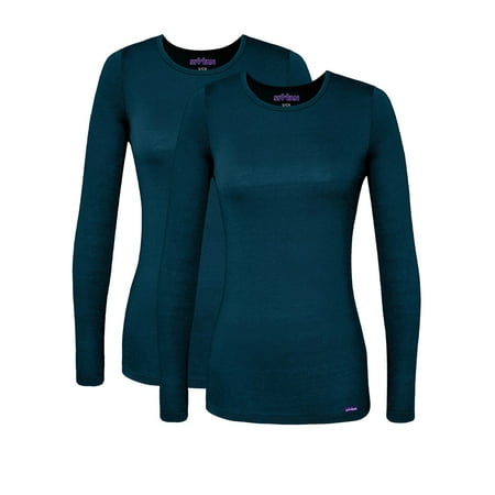 

SIVVAN Scrubs For Women - Long Sleeve Comfort Underscrub Tee 2-Pack