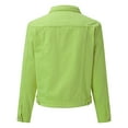 thumbnail image 5 of Baberdicy Lady Jacket Women's Basic Solid Color Button Down Denim Jacket Crop Jacket Coat Denim Coat Green, 5 of 6