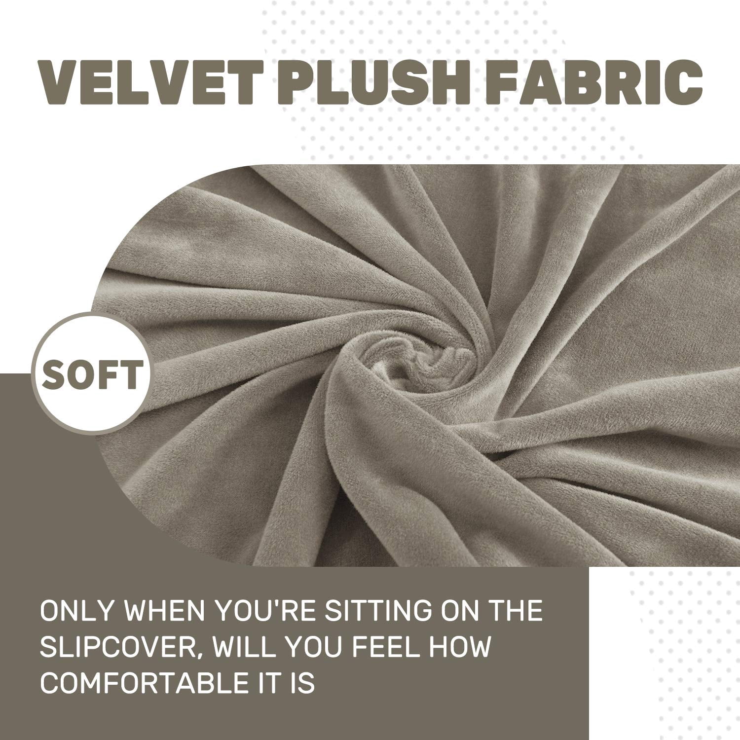 JIATER 3-Piece Sofa Cover Stretch Couch Cover Velvet Sofa Slipcover Furniture Protector with 2 Cushion Covers,Loveseat Khaki