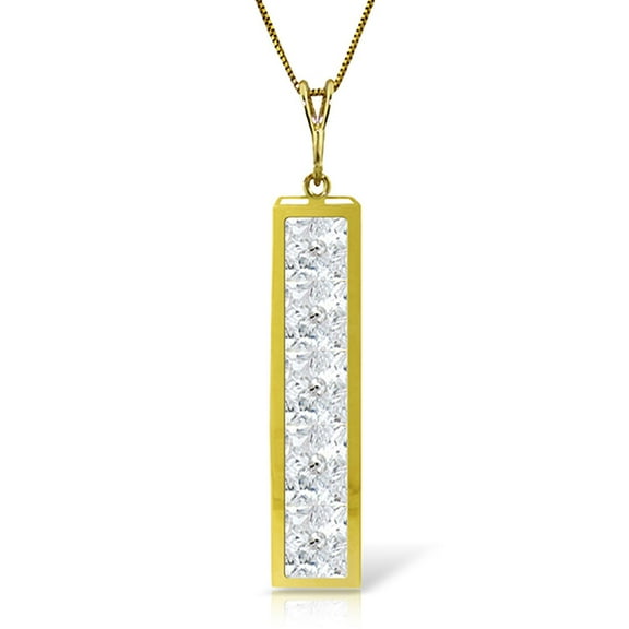 Galaxy Gold 14k Solid Gold 18" Necklace with Natural White Topaz