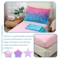 thumbnail image 5 of PERFEMET 4 Piece Plush Soft Toddler Bedding Set for Girls,Colorful Tie-Dye Gradient Star Reversible Design Comforter,Tuequoise Blue, 5 of 7