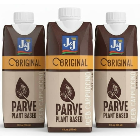 J&J Original Plant Based Cappuccino Oat Milk Drink, Dairy Free, Parve Kosher Certified, On-the-Go, 11 Fl Oz (Pack of 3)