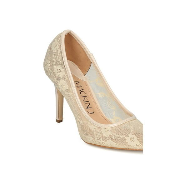 New Women MACKIN J 115-4 Floral Lace Mesh Pointy Toe Stiletto Pump