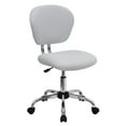 thumbnail image 3 of Flash Furniture Mid-Back White Mesh Padded Swivel Task Office Chair with Chrome Base, 3 of 14