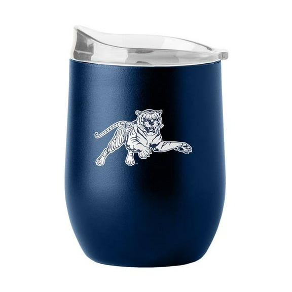Logo Brands 252-S16PB-34 Jackson State 16 oz Flipside Powder Coat Curved Beverage Tumbler