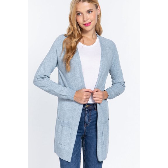 Raglan Slv Open Sweater Cardigan