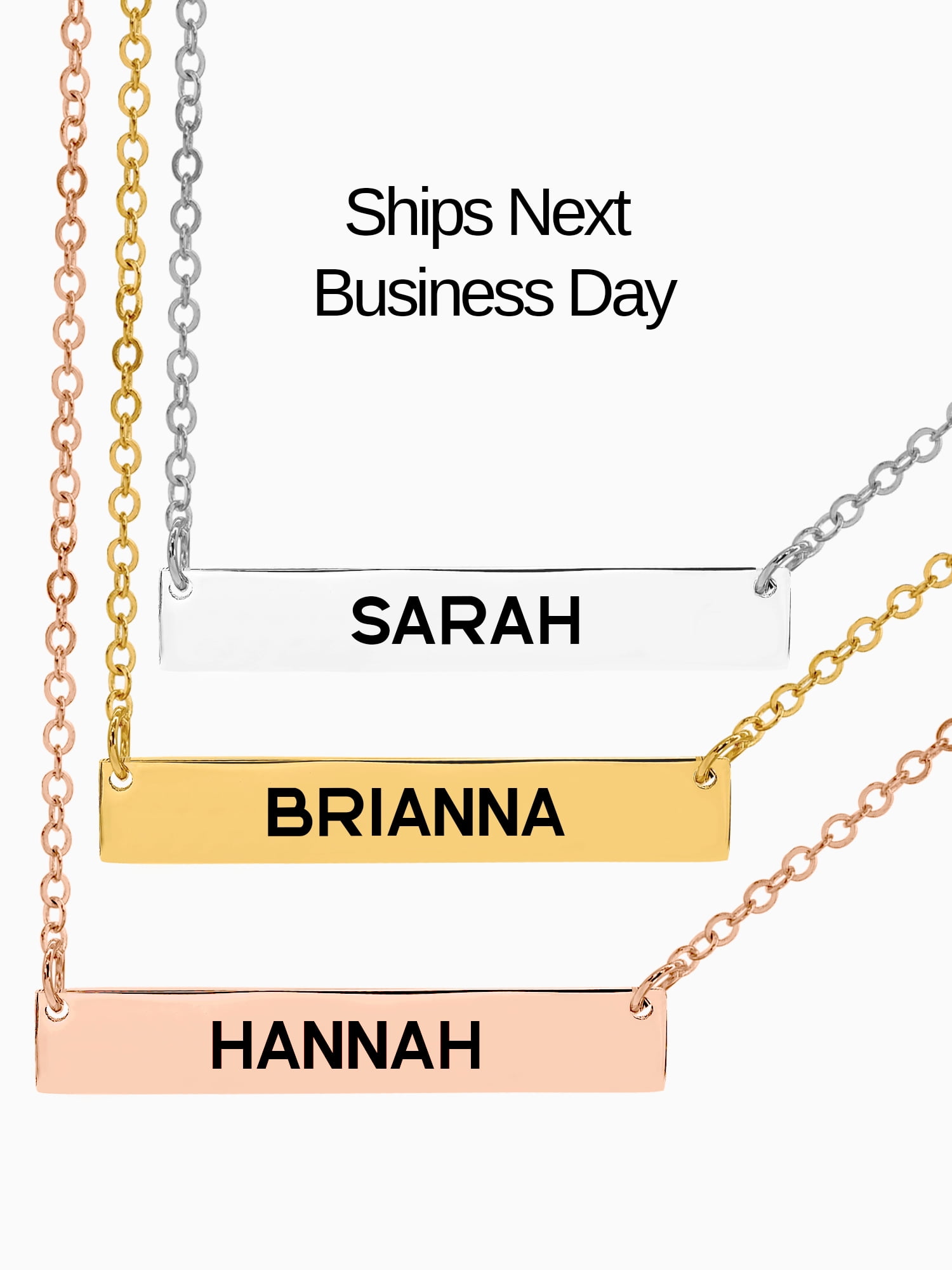 Next Business Day Shipping Personalized Bar Name Necklace