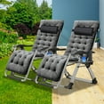 thumbnail image 5 of Slsy Zero Gravity Chair, Set of 2 Folding Reclining Lounge Chair with Soft Cushion & Pillow, Side Table for Camping, Lawn, Garden, Support 400lbs, 5 of 10