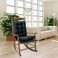 thumbnail image 4 of Nvzi Juego de cojines para mecedora, 2 piezas, cojín antideslizante para asiento y respaldo de silla, cojín suave y grueso para interior y exterior, cojín para silla con relleno (negro), 4 of 5
