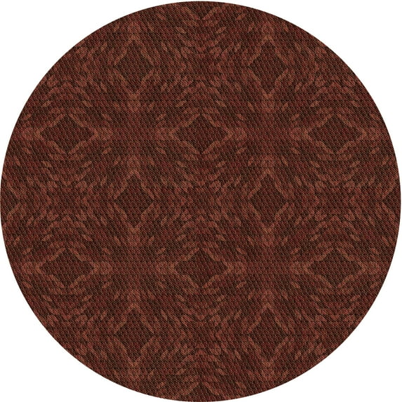 Ahgly Company Machine Washable Indoor Round Transitional Red Red Area Rugs, 6' Round