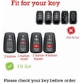 thumbnail image 2 of Key Fob Cover Compatible with Toyota Highlander Camry C-HR RAV4 2018-2026 4 Button Keychain Case Holder Protector,2 Button Black, 2 of 6