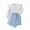 Blue, variant on LYMAYTER Infant Girls Skirt Outfit 2PCS for Kids Toddler Solid Colour Long Sleeved  little Fragrant Dress Set Models 6 M-5 Y