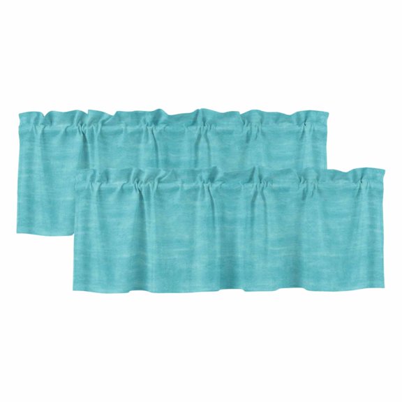 Minimalist Turquoise Valances for Window 2 Pack, Vintage Art Distressed Window Valance Curtains for Kitchen, Rod Pocket Short Curtains for Bathroom Bedroom Decor, 60" x 18"