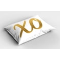 thumbnail image 2 of Ambesonne Xo Pillow Sham 2 Pack, Classical Vintage Design, 26"x20", Sand Brown White, 2 of 3