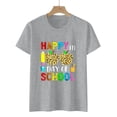 thumbnail image 5 of IROINNID Women's Happy 100th Day Of School Printed T-shirt Short Sleeve Casual Tops, 5 of 7